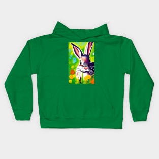 Rabbit in a field Kids Hoodie